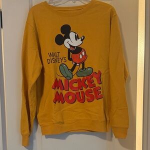 Disney Mickey Mouse Mustard Crewneck Sweater